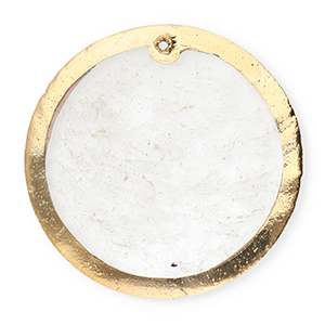 Schelp hangers specials rond Off white-gold