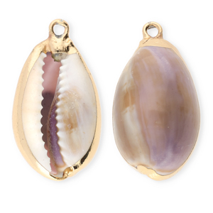 Schelp hangers specials kauri Purple-brown-gold