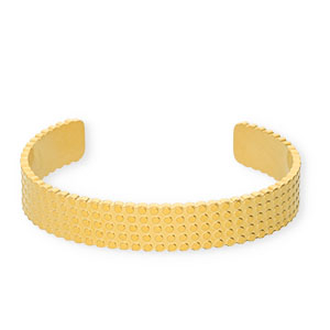 Roestvrij stalen (RVS) Stainless steel armbanden bangle dots Gold