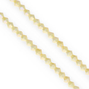 Top Facet kralen bicone 4mm Light yellow-AB coating