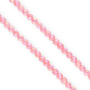 Top Facet kralen rond 4mm Pink-AB coating