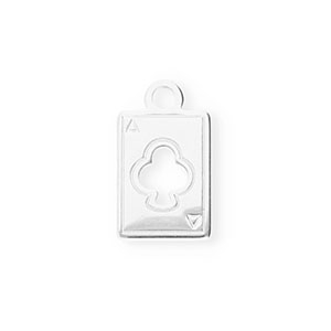Roestvrij stalen (RVS) Stainless steel bedels speelkaart Silver