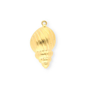 Roestvrij stalen (RVS) Stainless steel bedels schelp Gold