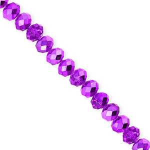 Top Facet kralen 6x5mm disc Dark purple-pearl shine coating