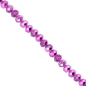 Top Facet kralen 4x3mm disc Orchid purple-pearl shine coating