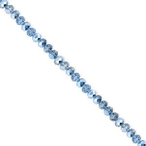 Top Facet kralen 3x2mm disc Blue-pearl shine coating
