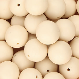 Siliconen kralen 18mm rond Nude beige