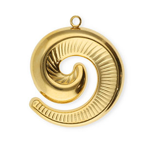 Roestvrij stalen (RVS) Stainless steel bedels spiraal Gold