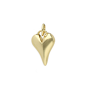 Brass TQ metaal bedels hart Gold