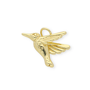 Brass TQ metaal bedels kolibrie Gold