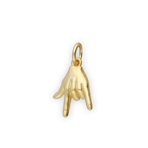 Brass TQ metaal bedels "I love you" Gold