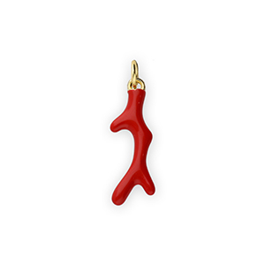 Brass TQ metaal bedels koraal Gold-red