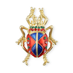 Broches kever met strass Gold-red-blue-green