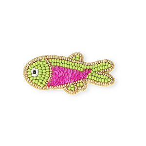 Broches vis Gold-magenta-dark lime green