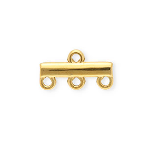 BY31&reg; Roestvrij stalen (RVS) Stainless steel onderdelen tussenstuk bar met 4 oogjes Gold