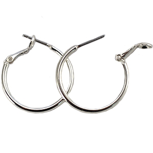 Onderdelen DQ metaal creolen 20mm Zilver 
