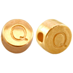 DQ metalen letterkraal Q Goud (nikkelvrij)