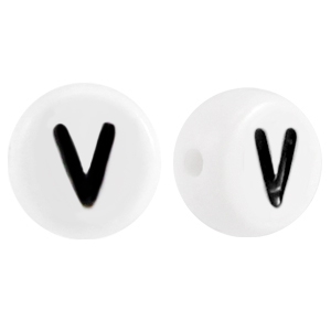 Letterkralen van acryl letter V Wit