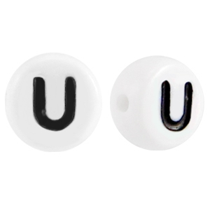 Letterkralen van acryl letter U Wit