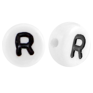 Letterkralen van acryl letter R Wit