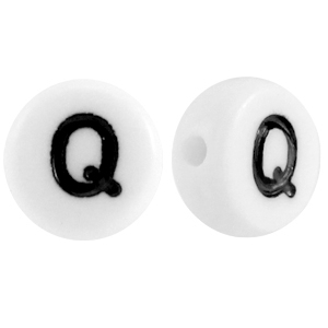 Letterkralen van acryl letter Q Wit