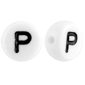 Letterkralen van acryl letter P Wit