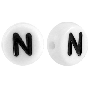 Letterkralen van acryl letter N Wit