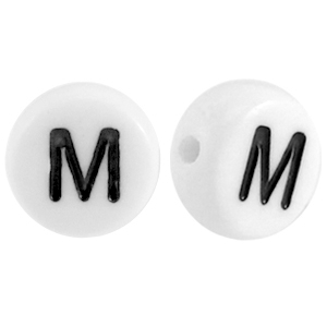 Letterkralen van acryl letter M Wit