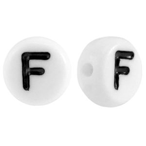 Letterkralen van acryl letter F Wit