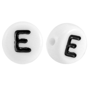 Letterkralen van acryl letter E Wit