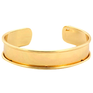 DQ metalen basis armband (voor 10mm koord/leer) Goud (nikkelvrij)