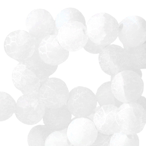 Natuursteen kralen calchedoon en agaat 8mm White opal