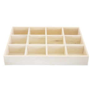 Sieraad display hout 12-vaks Natural (natuurlijke kleur van het hout)