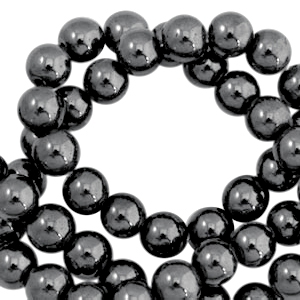 Hematite kralen rond 6mm Anthracite grey