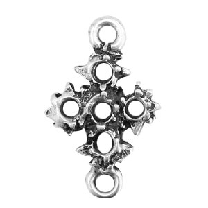 Bedels TQ metaal tussenstuk kruis Antiek zilver