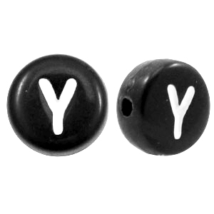 Letterkralen van acryl letter Y Zwart