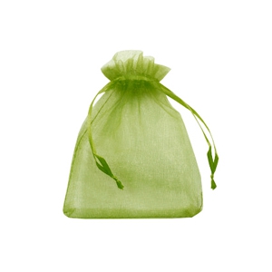 Sieraad zakje organza 7x9cm Olive green