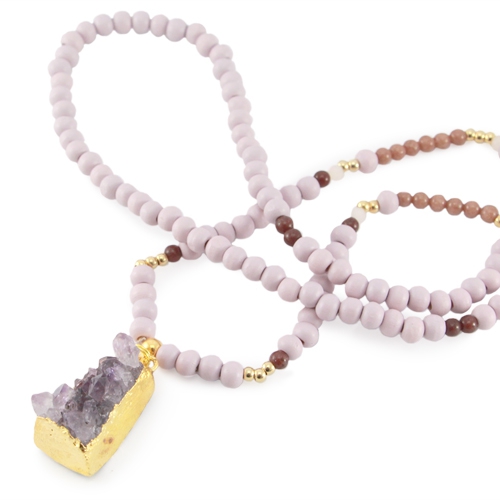 Prachtige sieraden met half edelsteenhangers & kurk!