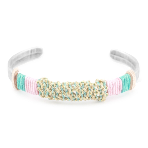Super leuke DQ metalen armbanden met verschillende rijgmaterialen