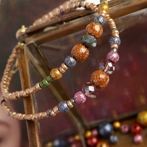 Glinsterende oorbellen & armbandjes met nieuwe acryl kralen glitter