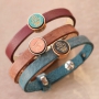 Winterse sieraden met houten cabochons, Cuoio armbanden en macram&eacute; draad