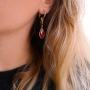Handmade oorbellen met crystal glas en DQ metaal