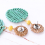 Festival oorbellen met rotan hangers!