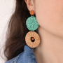 Festival oorbellen met rotan hangers!