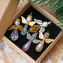 Deze winterse oorbellen en engelen kun je maken met top facet en Polaris Elements druppels: