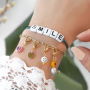 Ontwerp modieuze sieraden met diverse acryl kralen en de DQ metalen rainbow nietstiften 