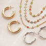 Inspiratie voor jasseron met crystal glas en oorbellen van brass metaal