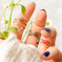 Elegante roestvrij stalen ringen met natuursteen