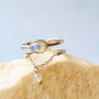 Elegante roestvrij stalen ringen met natuursteen