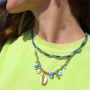 Mix & match met ketting met facet kralen en hartjes oorbellen